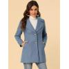 imageAllegra K Womens Elegant Overcoat Notched Shawl Collar Single Breasted Outerwear Winter Long CoatGray Blue