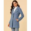 imageAllegra K Womens Elegant Overcoat Notched Shawl Collar Single Breasted Outerwear Winter Long CoatGray Blue