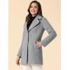 imageAllegra K Womens Elegant Overcoat Notched Shawl Collar Single Breasted Outerwear Winter Long CoatGrey