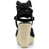 imageAllegra K Womens Espadrille Platform Lace Up Wedges SandalsBlack