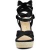 imageAllegra K Womens Espadrille Platform Lace Up Wedges SandalsBlack