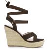 imageAllegra K Womens Espadrille Platform Lace Up Wedges SandalsCoffee
