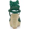 imageAllegra K Womens Espadrille Platform Lace Up Wedges SandalsEmerald Green