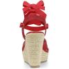 imageAllegra K Womens Espadrille Platform Lace Up Wedges SandalsRed