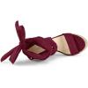 imageAllegra K Womens Espadrilles Platform Sandals Lace Up Open Toe Wedges HeelsBurgundy