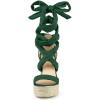 imageAllegra K Womens Espadrilles Platform Sandals Lace Up Open Toe Wedges HeelsGreen