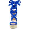 imageAllegra K Womens Espadrilles Platform Sandals Lace Up Open Toe Wedges HeelsRoyal Blue