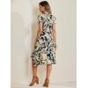 imageAllegra K Womens Floral Leaves Wrap Dress Tie Waist Hawaiian Beach Tropical Summer DressNavy Blue