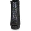 imageAllegra K Womens Glitter Platform Chunky Heeled Open Toe Heel Ankle BootsBlack