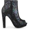 imageAllegra K Womens Glitter Platform Chunky Heeled Open Toe Heel Ankle BootsBlack