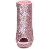 imageAllegra K Womens Glitter Platform Chunky Heeled Open Toe Heel Ankle BootsPink