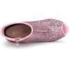 imageAllegra K Womens Glitter Platform Chunky Heeled Open Toe Heel Ankle BootsPink