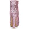 imageAllegra K Womens Glitter Platform Chunky Heeled Open Toe Heel Ankle BootsPink