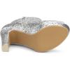imageAllegra K Womens Glitter Platform Chunky Heeled Open Toe Heel Ankle BootsSilver