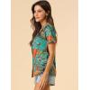 imageAllegra K Womens Hawaiian Shirt Floral Leaves Printed Short Sleeve Top Tropical Button Down Shirt Summer Fashion 2024Black