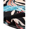 imageAllegra K Womens Hawaiian Shirt Floral Leaves Printed Short Sleeve Top Tropical Button Down Shirt Summer Fashion 2024Blacks