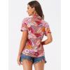 imageAllegra K Womens Hawaiian Shirt Floral Leaves Printed Short Sleeve Top Tropical Button Down Shirt Summer Fashion 2024Bright Pink