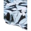 imageAllegra K Womens Hawaiian Shirt Floral Leaves Printed Short Sleeve Top Tropical Button Down Shirt Summer Fashion 2024Deep Blue