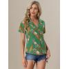 imageAllegra K Womens Hawaiian Shirt Floral Leaves Printed Short Sleeve Top Tropical Button Down Shirt Summer Fashion 2024Green Pineapple