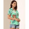 imageAllegra K Womens Hawaiian Shirt Floral Leaves Printed Short Sleeve Top Tropical Button Down Shirt Summer Fashion 2024Green a