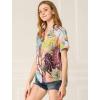 imageAllegra K Womens Hawaiian Shirt Floral Leaves Printed Short Sleeve Top Tropical Button Down Shirt Summer Fashion 2024Pink