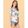 imageAllegra K Womens Hawaiian Shirt Floral Leaves Printed Short Sleeve Top Tropical Button Down Shirt Summer Fashion 2024White Floral