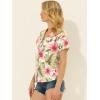 imageAllegra K Womens Hawaiian Shirt Floral Leaves Printed Short Sleeve Top Tropical Button Down Shirt Summer Fashion 2024White Pink