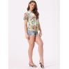 imageAllegra K Womens Hawaiian Shirt Floral Leaves Printed Short Sleeve Top Tropical Button Down Shirt Summer Fashion 2024White Yellow