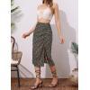 imageAllegra K Womens Hawaiian Skirts Summer Beach Ruched Split Thigh Tropical SkirtBlack 1