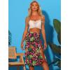 imageAllegra K Womens Hawaiian Skirts Summer Beach Ruched Split Thigh Tropical SkirtBlack