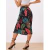 imageAllegra K Womens Hawaiian Skirts Summer Beach Ruched Split Thigh Tropical SkirtBlacks