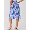 imageAllegra K Womens Hawaiian Skirts Summer Beach Ruched Split Thigh Tropical SkirtBlue