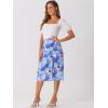 imageAllegra K Womens Hawaiian Skirts Summer Beach Ruched Split Thigh Tropical SkirtBlue