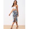 imageAllegra K Womens Hawaiian Skirts Summer Beach Ruched Split Thigh Tropical SkirtDark Blue