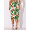 imageAllegra K Womens Hawaiian Skirts Summer Beach Ruched Split Thigh Tropical SkirtGreen