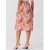 imageAllegra K Womens Hawaiian Skirts Summer Beach Ruched Split Thigh Tropical SkirtOrange