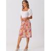 imageAllegra K Womens Hawaiian Skirts Summer Beach Ruched Split Thigh Tropical SkirtOrange