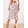 imageAllegra K Womens Hawaiian Skirts Summer Beach Ruched Split Thigh Tropical SkirtPink
