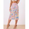imageAllegra K Womens Hawaiian Skirts Summer Beach Ruched Split Thigh Tropical SkirtPink