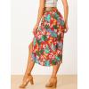 imageAllegra K Womens Hawaiian Skirts Summer Beach Ruched Split Thigh Tropical SkirtRed