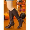 imageAllegra K Womens High Heels Pointed Toe Stiletto Heel Knee High BootsBrown