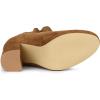 imageAllegra K Womens Lace Up Round Toe Drawstring Block Heel Ankle BootsBrown