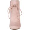 imageAllegra K Womens Lace Up Round Toe Drawstring Block Heel Ankle BootsDust Pink