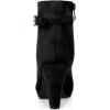 imageAllegra K Womens Low Platform Side Zip Buckle Chunky High Heel Ankle BootiesBlack