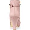 imageAllegra K Womens Low Platform Side Zip Buckle Chunky High Heel Ankle BootiesDust Pink