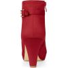 imageAllegra K Womens Low Platform Side Zip Buckle Chunky High Heel Ankle BootiesRed