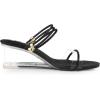 imageAllegra K Womens Low Wedges Clear Heel SandalsBlack