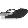 imageAllegra K Womens Low Wedges Clear Heel SandalsBlack