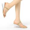 imageAllegra K Womens Low Wedges Clear Heel SandalsGold