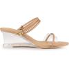 imageAllegra K Womens Low Wedges Clear Heel SandalsNude